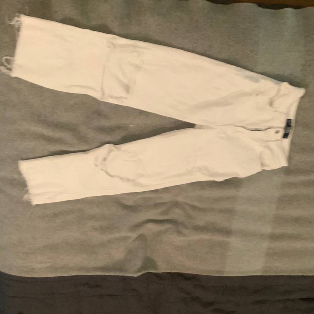 Hollister Cream Ripped Jeans